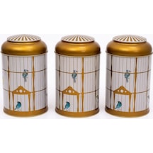 Evle Birdcage Silindir Saklama Kabı Set 3 Parça Çok Renkli