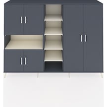 Hyperion Dolap 13 Raflı 6 Kapaklı 220x44x163 Antrasit-antrasit/ay Antrasit-antrasit/aytaşı