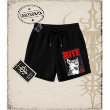 Tarzsokak Gotik & Grunge Streetwear Bıte Fear Unisex Şort Siyah