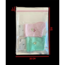Hg Ambalaj 100 Adet 20x30 Cm Bantlı Opp Jelatin Poşet, Şeffaf Poşet 20x25+5 Cm