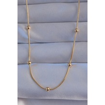 Ezoconcept 316l Çelik Gold Renk Topçuk Model Kolye 001