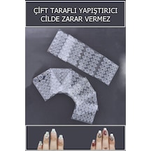 240 Adet Medium Beden Çift Taraflı Yapıştırıcı Bant Takma Tırnak Yapıştırıcı Cilde Zarar Vermez Şeffaf
