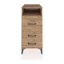 Kronos Komodin Tek Raflı 3 Çekmeceli 44x59x96 Çam-çam Atlas Çam