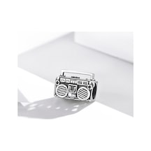 Fastbuy S925 Ayar Gümüş Retro Radyo Boncuk Dıy Bilezik Kolye Aksesuarları Çok Renkli Takı El Yapımı Şık Çok Renkli