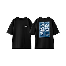 Thewert All Sensory Tasarım Sırt Baskılı Pamuk Siyah Oversize T-shirt