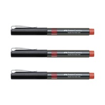 Faber Castell Faber-Castell Iğne Uçlu Roller Kalem 0.5 Mm Kırmızı 3 Adet