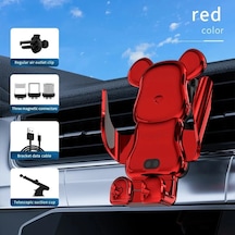 Goldenqian Kablosuz Araba Cep Telefonu Tutacağı Destek 15w Kablosuz Hızlı Şarj Tutucu Araba Cep Telefonu Tutucu Oto Aksesuar Standı Red Red