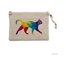 Zepplin Giyim Gökkuşağı Polygon Kedi Clutch Astarlı Cüzdan / El Çantası