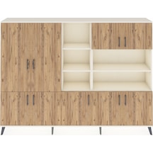 Arges Dolap 14 Raflı 9 Kapaklı 220x30x163 Aytaşı-çam/aytaşı Aytaşı-çam/aytaşı