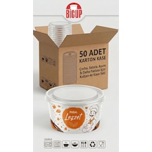 50 Adet Kapaklı Karton Kase Çorba Salata Aşure Yemek Kasesi Piknik Tabağı 14 Oz Karton Kase Isıya Dayanıklı Parti Organizasyon Kasesi Beyaz
