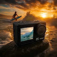 Mioji Action 12x 4k 60fps 20mp Çift Ekran Wifi 170 Aksiyon Kamerası Siyah