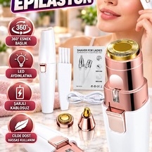 Kablosuz Şarjlı Kaş Burun Ve Yüz Epilasyon Aleti 360 Esnek Başlıklı Led Aydınlatmalı