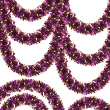 Mor Turuncu Renk 4 Cm Genişlik Garland Çift Renk Sim Süs 180 Cm 5324