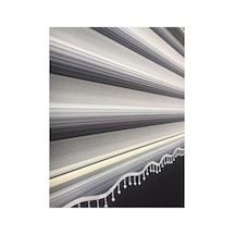 Gri Renk Geçişli Boncuklu Zebra Stor Perde Gri - 106387835 Gri