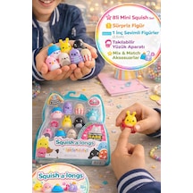 Squishmallows Squish-a-longs Seri 3 8'li Mini Figür Seti 2.5 Cm Sürpriz Figür Yüzük 2 Aksesuar Çok Renkli