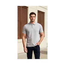 Gebze İş Güvenliği Penye Polo Yaka T-shirt İş Güvenliği Cepsiz Kısa Kol Gri