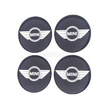 Kendinden Yapışkanlı Mini Cooper Logolu 56 Mm 3d Jant Göbeği Etiket Seti 4 Adet Damla Baskı