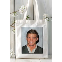 Art Hediye Alan Ritchson Baskılı Bez Çanta Omuz Çantası Kişiye Özel Desen 2 Çok Renkli