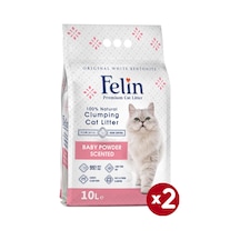 Felin Bebek Pudrası Kokulu İnce Taneli Topaklaşan Bentonit Kedi Kumu 2 x 10 L