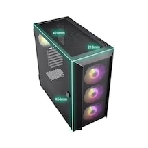 Fsp Cmt318 750w 80+ 4 X Rgb Fanlı E-atx Full Tower Oyuncu Kasası Full Siyah
