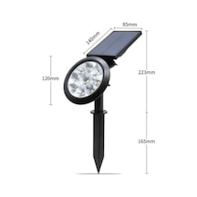18w Led Solar Kazıklı Çim Armatür Cata Güneş Enerjili Led Işık Çim Lambası Bahçe Ağaç Çalı Duvar Aydınlatma Gün Işığı .