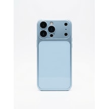Apple İphone 14 Pro Uyumlu 18 Pro Max Görünümlü Magsafe'li Kamera Korumalı Kapak Mavi