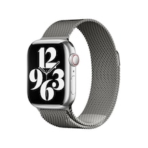 Apple Uyumlu Watch 44mm - Band-01 Metal Kordon-koyu Gri