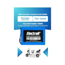 Falcon Family 8000 Uyumlu Batarya Standart Kapasite Lifepo4 72v 24ah Elektrikli Motorsiklet Bataryası