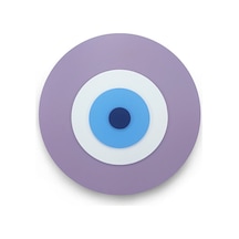 Minimalist Ametist Nazar Boncuğu El Yapımı Ahşap Büyük Nazarlık 3