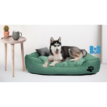 Mavi Vitrin İsme Özel Ultrasoft Mukavemetli Battal Boy Köpek Yatağı 110 x 90 CM