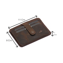 Westpolo Carpi Kağıt Para Bölmeli Unisex Crazy Eskitme Hakiki Deri Kartlık - G6 Kahverengi