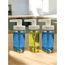 Tackan Sıvı Sabunluk, Banyo Tuvalet Aksesuarı, 250ml, Beyaz, 3 Adet Çok Renkli
