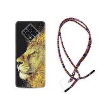 Infinix Zero 8 Kılıf Rasta Boyun Askılı Leon 1323 Siyah