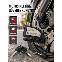 110 Db Alarmlı Disk Fren Kilidi Su Geçirmez Çelik Gövde Motosiklet Güvenlik - Bayi Depom Diğer