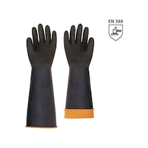 H2-60 Asit Eldiveni Siyah 60Cm Avuçiçi Tırtıklı