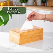 Porsima 0006 Bambu Peçetelik Ahşap Dekoratif Peçetelik Masaüstü Peçetelik Peçete Düzenleyici Peçete Kutusu Diğer