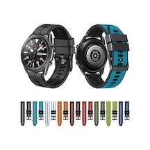 Sones 20mm Evrensel Dikey Çizgili İki Renkli Silikon Saat Kordonu