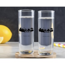 Kişiye Özel Renkli Baskılı Adana Tasarımlı Turistik İkili Vodka Bardağı-1 Sarı