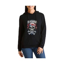 Asking Alexandria Skull Baskılı Siyah Kadın Kapşonlu Sweashirt (538485209)