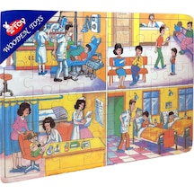 Ahşap Yapboz Puzzle Pazıl Günlük Yaşam