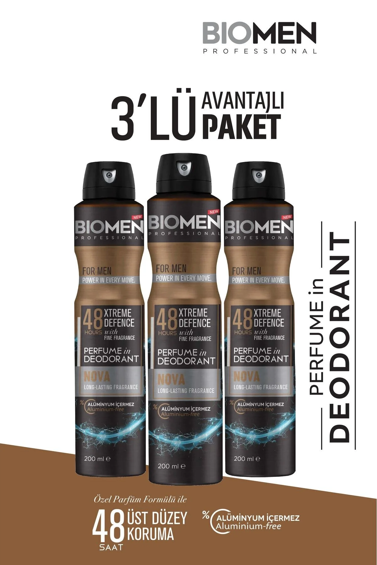 Perfume İn Deodorant For Men Nova 3x200 Ml
