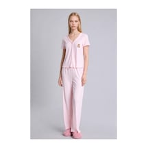 Defacto Regular Fıt Kısa Kollu Ayıcıklı 2li Pembe Pijama Takımı H3709ax26aupn436 Pembe-pn436