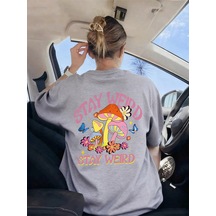 Noıssey Urban Pop Graphic Kadın Tişört Koleksiyonukod 5523 Gri