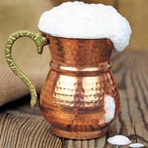 Bakır Bardak Kulplu Bakır Ayran Bardağı 6lı