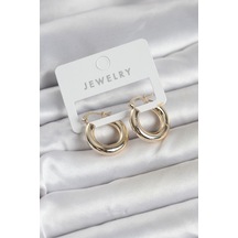 Gold Renk Pirinç Halka 20 Mm Kadın Küpe - Çok Renkli