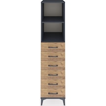 Kronos Dolap 2 Raflı 6 Çekmeceli 44x59x182 Antrasit-çam Antrasit