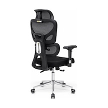 Zeon Büro Ofis Sistemleri // Comfort Ultra Black 4d Krom Kol Yönetici Koltuğu Ofis Çalışma Koltuğu Siyah