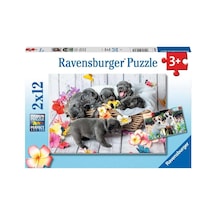 , 2x12p Puzzle Yavru Köpekler, Çocuk Puzzle
