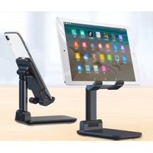 Portatif Masaüstü Telefon Tablet Tutucu Ayarlanabilir, Katlanabilir Video İzleme Ve Şarj Standı 360