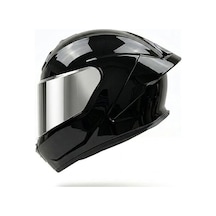 Motosiklet Kaskı Full Face Roxter Siyah İridium Ayna Ve Şeffaf Vizörlü Motorcu Kask Sİyah